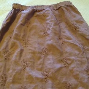 Embroidered linen maxi skirt